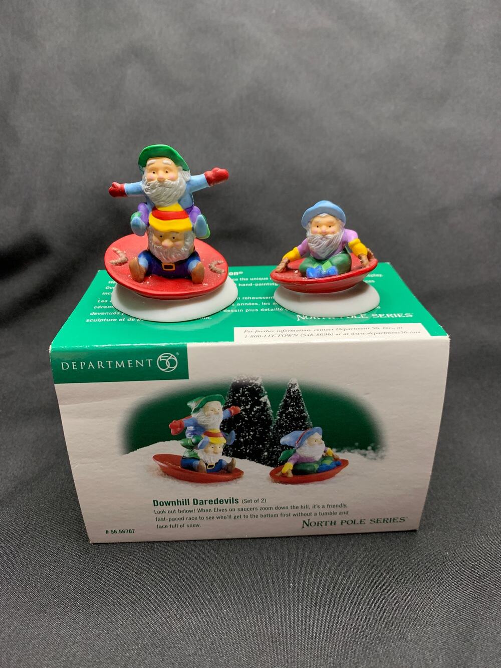 Department 56 Downhill Daredevils 56707 North Pole Set of 2 Retired Box